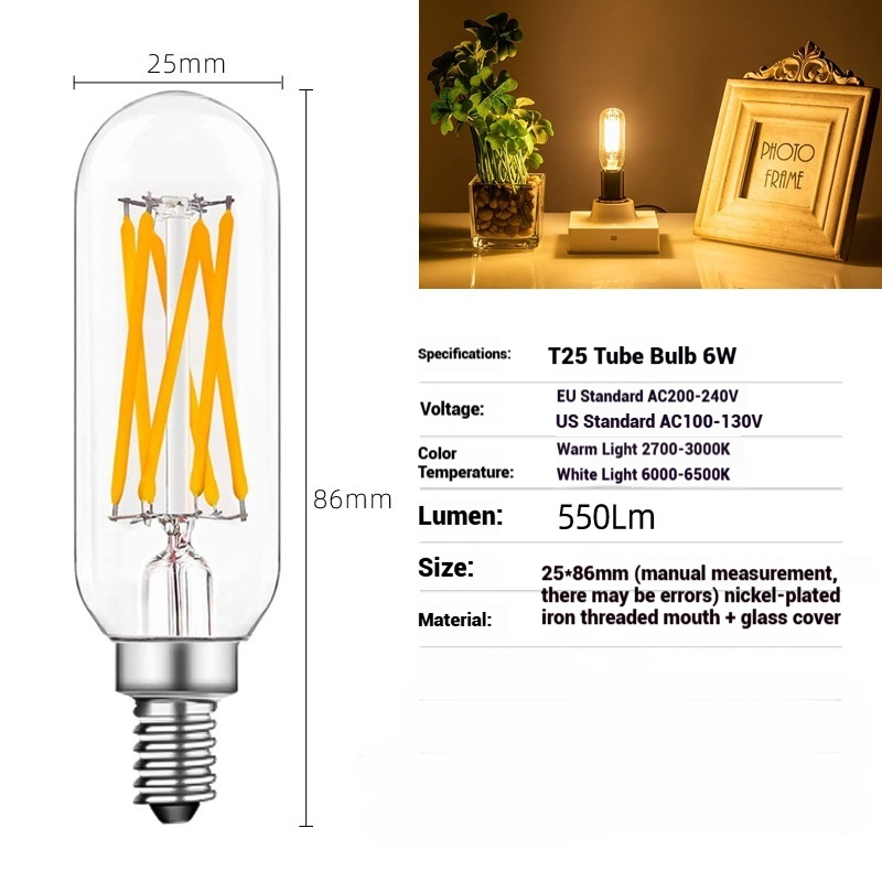 T25 Mini Tube LED Edison Vintage Filament Bulb