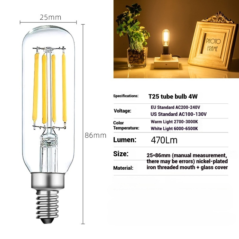 T25 Mini Tube LED Edison Vintage Filament Bulb