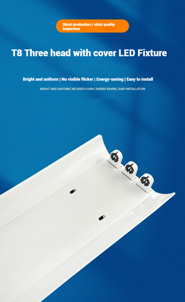 T8 Three head with cover LED Fixture