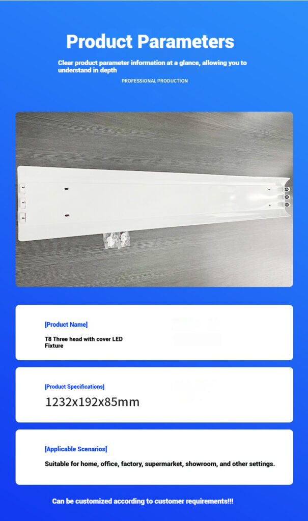 T8 Three head with cover LED Fixture