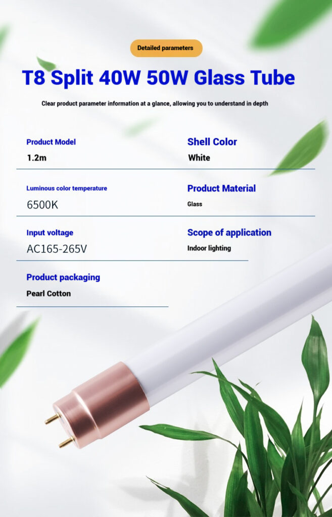 LED T8 aluminum cap glass tube