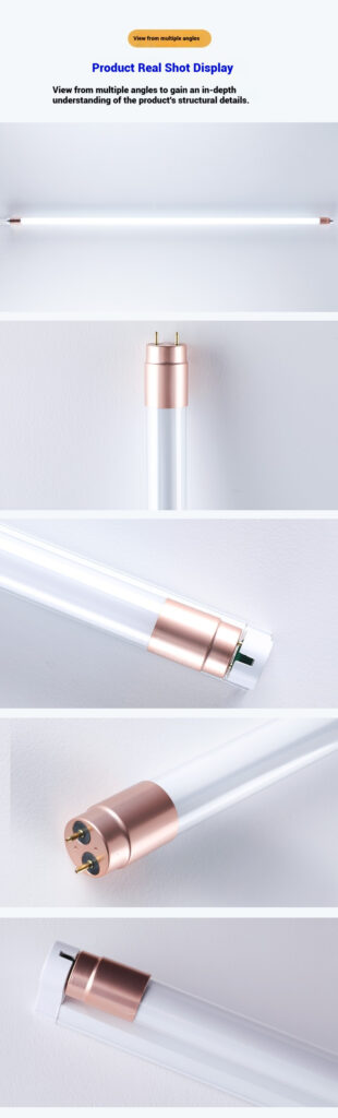 LED T8 aluminum cap glass tube