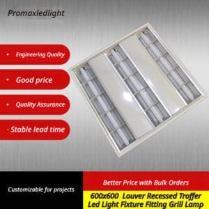 Energy-efficient LED recessed light grill fixture.