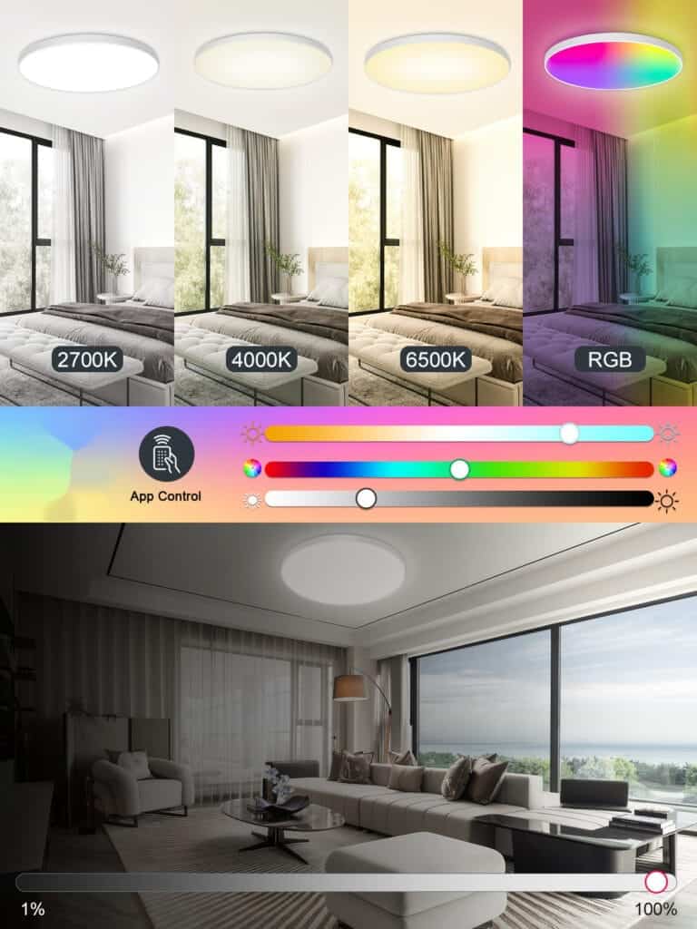 smart led flush mount ceiling light